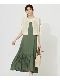 【SALE／50%OFF】【貴島明日香さんコラボ・3点セット】メッシュ ニット×キャミ ワンピース ANY SIS エニィスィス ジャケット・アウター テーラードジャケット・ブレザー グリーン ブルー ピンク【RBA_E】【送料無料】[Rakuten Fashion]