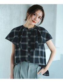 【SALE／20%OFF】【洗える】サッカーチェック ブラウス ANY SIS エニィスィス トップス シャツ・ブラウス ブラウン ネイビー【RBA_E】【送料無料】[Rakuten Fashion]
