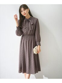 【SALE／50%OFF】【洗える】2WAYボウプリント ワンピース ANY SIS エニィスィス ワンピース・ドレス ワンピース ベージュ グレー【RBA_E】【送料無料】[Rakuten Fashion]