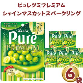 【9時〆最短翌日着】お菓子 グミ カンロ ピュレグミ プレミアム シャインマスカット スパークリング 6袋セット フルーツグミ 個包装 ご褒美スイーツ まとめ買い 家庭用 人気 駄菓子セット 常温保存 大容量 送料無料