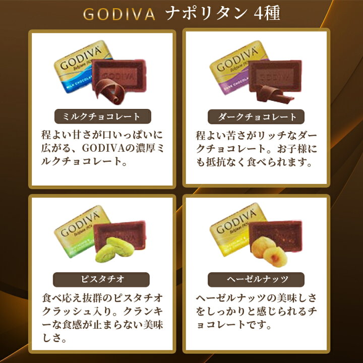 第一ネット ゴディバ チョコレート 4種x10セット GODIVA ギフト 詰め合わせ プレゼント ゴディバ チョコレート godiva ナポリタン マスターピース 母の日 プレゼント スイーツ ギフト お菓子 8種類 16粒 バラ売り 箱なし ゆうパケット 送料無料