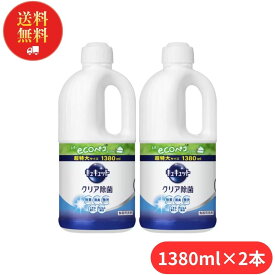 《母の日 プレゼント》 花王 キュキュット 詰め替え 業務用 1380ml 2本セット 1.38L クリア除菌 ecoペコボトル 超特大サイズ 除菌 消臭 除渋 くすみ落とし ウイルス除菌 食器用洗剤 グレープフルーツの香り