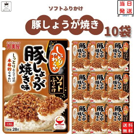 【13時〆最短翌日着】丸美屋 ふりかけ ソフトふりかけ 豚しょうが焼き味 まとめ買い 10袋セット あす楽 ギフト ランチ ピクニック 遠足 幼稚園 子供 チャック袋 ギフト 業務用 仕送り お弁当 プチギフト ごはん 朝食 昼食 送料無料
