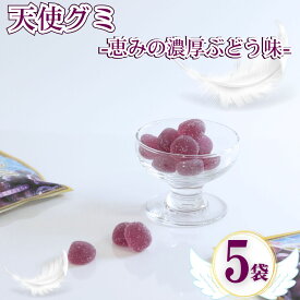 【13時〆最短翌日着】グミ 詰め合わせ まとめ買い 送料無料 天使のグミ 5袋 恵みの濃厚ぶどう味 ぶどう グレープ grape おやつ ストック 保存 遠足 運動会 ピクニック 児童館 子供会 プレゼント 買い置き 果実感 ジュレ 極上食感 お菓子 駄菓子