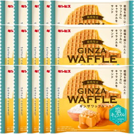 クッキー ワッフル ギンビス ギンザワッフル 塩キャラメル 15枚入り サクサク食感の洋菓子 芳醇なバター香る生地に塩キャラメルの甘じょっぱい味わい 個包装で配りやすく 手土産やおやつにもおすすめ 上品な焼き菓子 ギフト スイーツ お試し 常温保存 まとめ買い 送料無料