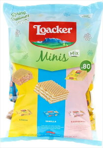 ロアカー ミニーズ スプリング&サマーエディション 800g(80個入) ウエハース 個包装 詰め合わせ バニラ レモン ラズベリーヨーグルト 3種アソート 輸入菓子 スイーツ おやつ 大容量 常温保