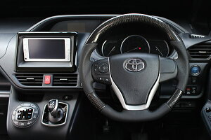 REAL ガングリップステアリング ブラックカーボン ブラックステッチ 80系ノア・ヴォクシー・エスクァイア