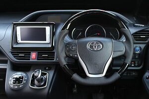 REAL ガングリップステアリング ピアノブラック ブラックステッチ 80系ノア・ヴォクシー・エスクァイア