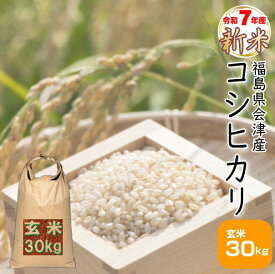 新米 30kg コシヒカリ 玄米 福島県産 お米 7年産 会津産 送料無料 『令和7年福島県会津産コシヒカリ玄米30kg』