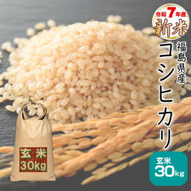 新米 30kg コシヒカリ 玄米 お米 7年産 福島県産 送料無料 『令和7年福島県産コシヒカリ玄米30kg』