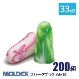 MOLDEX モルデックス 耳栓 高性能 コード 無 遮音値 33dB スパークプラグ 6604 200組