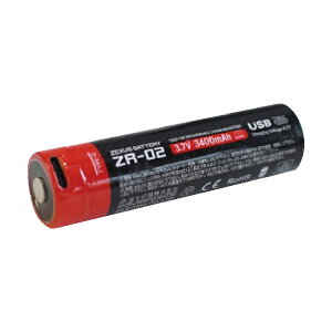 ZEXUS LED�w�b�h���C�g��p���`�E���d�r ZR-02 3400mAh ZR-02