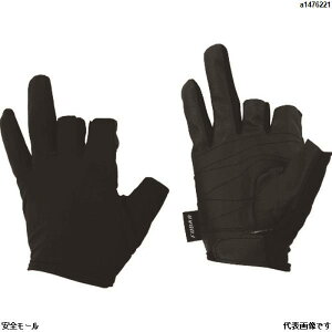 おたふく フーバー シンセティックレザーグローブ 3フィンガーレスモデル ブラック L FB62BKL 1双