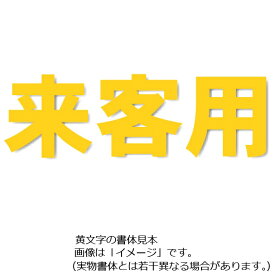 駐車場用路面表示シート「来客用」黄色 大　500×500mm 835-044Y　駐車場用文字シート