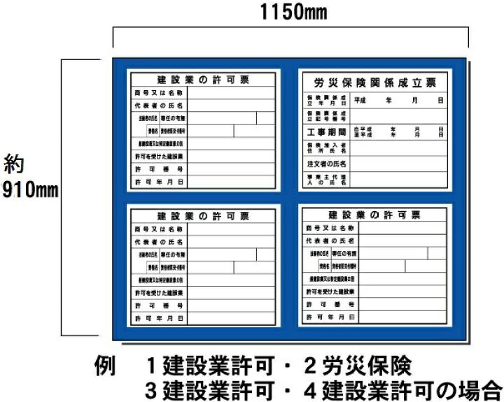 楽天市場】壁面用 4点タイプ 現場表示用法令看板 空欄記入なし【大型 