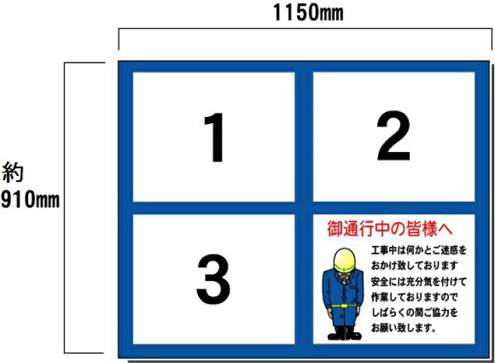 楽天市場】壁面用 3点タイプ（お願い入り） 現場表示用法令看板 空欄 