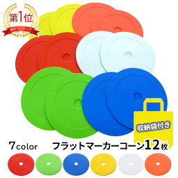 e-shop aoakua フラットマーカー マーカーコーン 6色 12枚セット 収納袋付