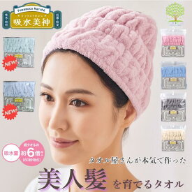 P3倍 【 美人髪を育てるタオル 吸水美人 ヘアターバン 】 送料無料 ヘアドライタオル ヘアキャップ 4色 】 クイックヘアドライ 速乾タオル タオル 綿の約6倍の吸水率 速乾 時短 超吸水 吸水タオル マイクロ ヒルナンデス 0359 マイクロファイバー