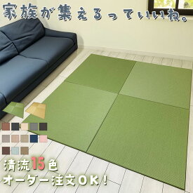 琉球畳 置き畳 ダイケン畳 和紙 半畳 ＼ 目積 清流 撥水加工の紙畳／ 畳マット フローリング 国産 88cm~60cm 赤ちゃん サイズオーダー ユニット畳 父の日 軽量 ペット 日本製 カラー畳 正方形 おしゃれ 置敷 床暖房 フロア畳 置きたたみ 敷くだけ