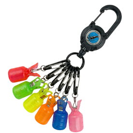 【楽天1位獲得！】ワンタッチで安全収納！リール付 イカラビーナ エギカバー エギホルダー EgiLink 5色 M L サイズ 2.5 3 3.5 4 4.5号 適合 エギング 釣り ルアーケース カラビナ 伸縮 携帯 釣具 ランガン 餌木 針カバー フックプロテクター アオリイカ