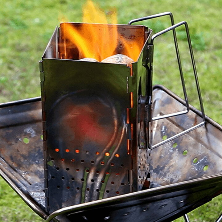 楽天市場】炭火起こし器 着火口有り ステンレス チャコールスターター 