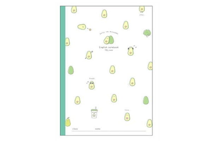 楽天市場 送料無料 オリジナル 英習帳ノート 13段 ジューシーなアボカド English イングリッシュ 英語 英語ノート ノート 文房具 学校 塾 勉強 雑貨 グッズ ａｏｉデパート