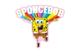 【送料無料】　　 スポンジ・ボブ　キャラクターステッカーレインボー　SpongeBob　ボブ　 アニメ　キャラクター　キャラステ　ステッカー　シール　文房具　雑貨　グッズ