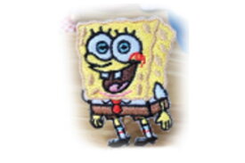 【送料無料】　　ミニ　 スポンジボブ　SpongeBob　ミニワッペンMW169　ボブ　アニメ　キャラクター　アメリカ　USA　アメキャラ　ワッペン　アイロンパッチ　アイロン　雑貨　グッズ