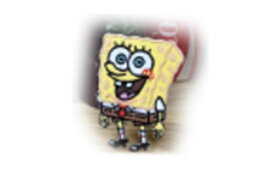 【送料無料】　　 大　スポンジボブ　SpongeBob　ワッペンE056　ボブ　アニメ　キャラクター　アメリカ　USA　アメキャラ　アイロンパッチ　アイロン　雑貨　グッズ