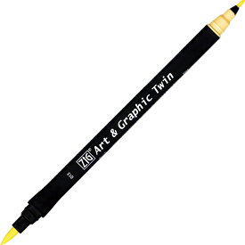 【送料無料】 【呉竹 ZIG Art & Graphic Twin PALE YELLOW】水性カラー筆ペン【マーカー】【サインペン】【筆記用具】【筆記具】【文房具】【学校】【勉強】【雑貨】【グッズ】