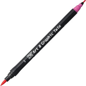 【送料無料】 【呉竹 ZIG Art & Graphic Twin PINK】水性カラー筆ペン【マーカー】【サインペン】【筆記用具】【筆記具】【文房具】【学校】【勉強】【雑貨】【グッズ】