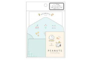 日本製 スヌーピー SNOOPY ダイヤ型封筒ミニミニレターSUGAR CHECK ピーナッツ ウッドストック すぬーぴー キャラクター レター 手紙 お手紙 レターセット 便箋 文房具 学校
