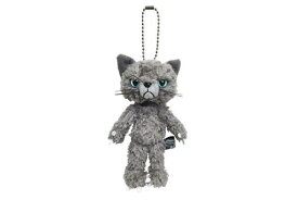 オリジナル　スクラッチ　マスコットキーホルダーグレイ　猫　ネコ　ねこ　動物　アニマル　キーホルダー　キーリング　鍵　ぬいぐるみ　人形　雑貨　グッズ　かわいい
