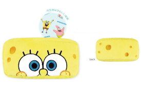 スポンジボブ　SpongeBob　ぬいぐるみフェイスペンポーチボブ　アニメ　アメリカ　USA　アメキャラ　ポーチ　ケース　ペン入れ　筆箱　収納　文房具　学校　勉強　雑貨　グッズ　かわいい