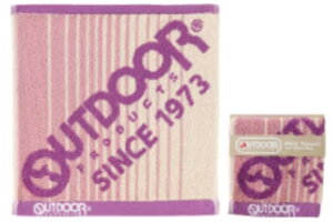 OUTDOOR PRODUCTS ミニタオルピンク ビッグロゴ ODT-2311 アウトドアプロダクツ ブランド メーカー タオル たおる ハンドタオル ハンカチ 雑貨 グッズ かわいい