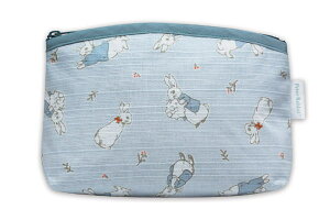 【送料無料】 日本製 ピーターラビット Peter Rabbit 京染ポーチブルー 青 キャロット ウサギ 絵本 アニメ 映画 ポーチ ケース 小物入れ メイク 化粧 コスメ 収納 雑貨