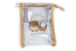 miffy ミッフィー クリアワンポイントシリーズ クリアポーチブラウン ウサギ  ミッフィーちゃん ディック・ブルーナ 絵本 アニメ ポーチ ケース 小物入れ メイク 化粧 コ