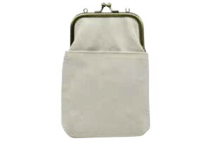 【送料無料】【tottua】がま口2WAYスマホショルダー【アイボリー】【キャンバス】【ポーチ】【ケース】【ポシェット】【斜め掛け】【小物入れ】【スマホ入れ】【収納】【お出かけ】【アウ