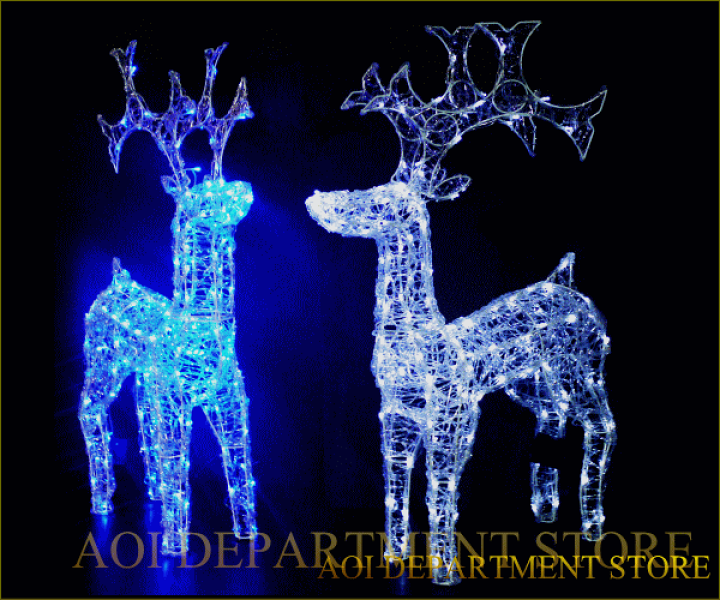 トナカイ イルミネーション 青色 LED 2体セット 屋外 クリスマス トナカイ イルミネーション 青色 LED 2体セット 屋外 クリスマス