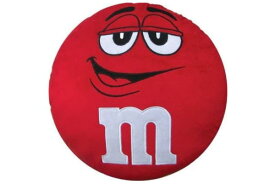 アメリカン雑貨　M&M'S　ラウンドクッションレッド　赤　エムアンドエムズ　アメリカ　USA　アメキャラ　くっしょん　インテリア　雑貨　グッズ　かわいい
