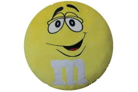 アメリカン雑貨　M&M'S　ラウンドクッションイエロー　黄色　エムアンドエムズ　アメリカ　USA　アメキャラ　くっしょん　インテリア　雑貨　グッズ　かわいい