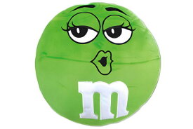 アメリカン雑貨　M&M'S　ラウンドクッショングリーン　緑　エムアンドエムズ　アメリカ　USA　アメキャラ　くっしょん　インテリア　雑貨　グッズ　かわいい