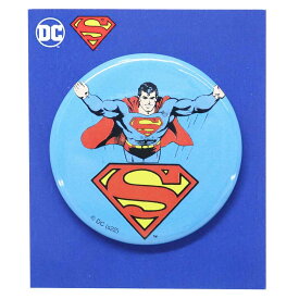 【送料無料】　【日本製】　DCコミック　缶バッジロゴとスーパーマン　ヒーロー　アメリカ　アメコミ　映画　缶　缶バッチ　バッチ　バッジ　カンバッジ　カンバッチ　雑貨　グッズ　かわいい