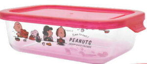【スヌーピー】【SNOOPY】ガラス容器【M】【レッド】【ピーナッツ】【すぬーぴー】【チャーリー・ブラウン】【アニメ】【容器】【弁当】【食事】【食器】【キッチン】【雑貨】【グッズ】