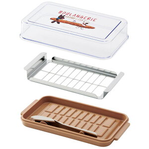 【日本製】【リサとガスパール】ステンレスカッター付きバターケースデラックス【バターナイフ付】【カッティング】【カットバター】【器具】【ケース】【食事】【料理】【調理】【キ