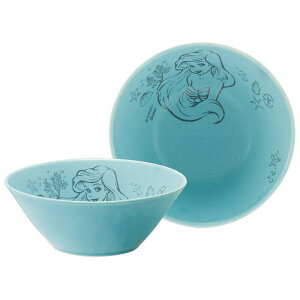 【日本製】【ディズニープリンセス】陶器製ボウル【小】【13cm】【ターコイズ】【アリエル】【リトルマーメイド】【姫】【映画】【食器】【食事】【お皿】【皿】【キッチン】【子供】【