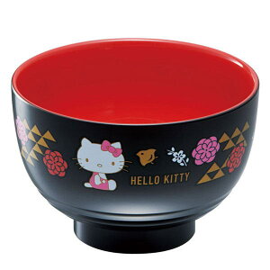 日本製 サンリオキャラクターズ 塗汁碗ハローキティ キティちゃん キティ きてぃ 食器 食事 おわん 茶碗 子供 キッズ 雑貨 グッズ かわいい