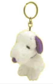 【送料無料】　スヌーピー　SNOOPY　レインボーカラーマスコットキーホルダーパープル　紫　ピーナッツ　ウッドストック　すぬーぴー　アニメ　ぬいぐるみ　人形　ドール　キーリング　鍵　子供　キッズ　雑貨　グッズ　かわいい