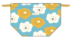 日本製　SOU・SOU　マチ付き巾着ほほえみ　デザイン　デザイナー　ポーチ　ケース　小物入れ　収納　きんちゃく　袋　弁当入れ　ランチバッグ　雑貨　グッズ　かわいい