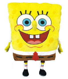 スポンジ・ボブ　ダイカットクッションボブ　アメキャラ　アニメ　マスコット　人形　ドール　クッション　くっしょん　インテリア　子供　キッズ　雑貨　グッズ　かわいい